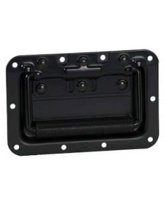 Adam Hall 34082BLK - Klappgriff mittel gefedert in Einbauschale schwarz pulverbeschichtet