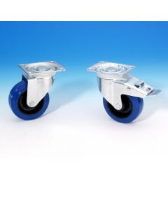 Guitel 37023 - Lenkrolle 100 mm mit blauem Rad