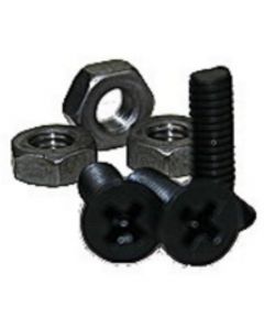 Adam Hall 5420BLK - Kreuzschlitzschraube M3 x 10 schwarz mit Mutter für XLR Buchsen