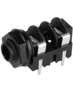 ah Connectors 7203PCB02 - Einbaubuchse 6,3 mm Trennklinke mono für PCB schwarz