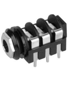 Adam Hall Connectors 7217PCB02 - Einbaubuchse 6,3 mm Trennklinke stereo schwarz