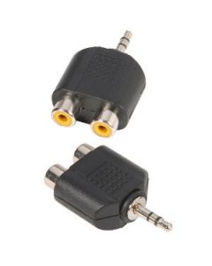 Adam Hall Connectors 7550 - Y-Adapter 2 x Mono Cinch female auf 3,5 mm Stereo Miniklinke male