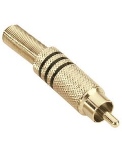 Adam Hall Connectors 7623BLK - Cinch Stecker vergoldet schwarz