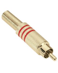 Adam Hall Connectors 7623RED - Chinch Stecker vergoldet rot