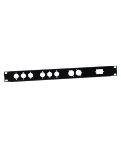 Adam Hall 19" Parts 872212 - U-Rackblende 1 HE StAdam Halll für 6 x XLR male, 2 x XLR female und 1 x Euro-Netzbuchse