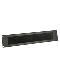 ah 19" Parts 87222BRUSH - Rackblende 2 HE Stahl mit Bürstenleiste 