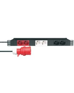 Adam Hall 19" Parts 87473 - 19" Steckdosenleiste 1 HE mit 3 getrennten Stromkreisen