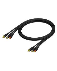 Adam Hall Cables ProCab Serie CAV112 - Video Kabel 3 x Cinch male auf 3 x Cinch male 3 m