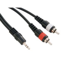 Adam Hall Cables KP3CCM235Y - Twin Instrumentenkabel 1 x 3,5 mm Klinke stereo auf 2 x Cinch male 3 m